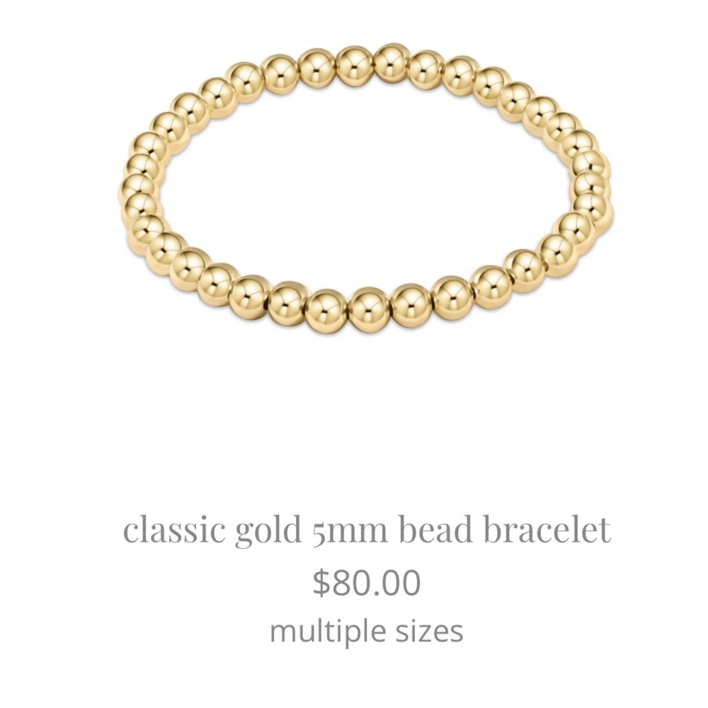 NWT Authentic Enewton Classic Gold 5mm Bead Bracelet